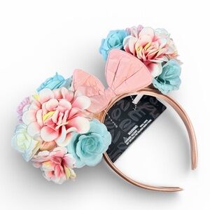 Disney Parks Floral Minnie Mouse Ears Headband – Spring Pastel Bow NWT